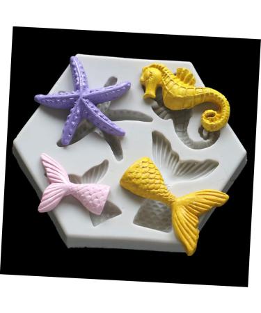 OUNONA 4 Pcs Mold Cookie Cutters Biscuit Mould Christmas Cake De para Gelatinas Christmas Party Supplies Cake Stencil Silicone Sweet Mould Silicone Sea Liquid Silicone Mermaid Silica Gel 9X7.5X0.8CMx2pcs Greyx2pcs - Buy Online on GoSupps.com