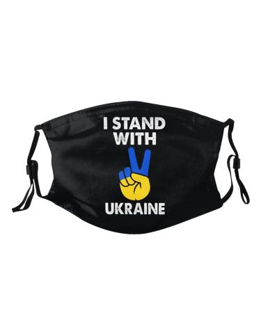 Hdadwy Ukrainian trident mask reusable fabric masks mouth protection adjustable storm hoods for women men teenagers with filter i stand with ukraine 7 m