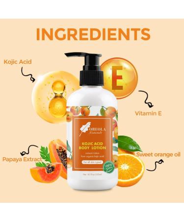 Kojic Acid Body Lotion Moisturizing Hydrating and Glow Ideal for all Skin Types 8.3fl.oz 250ml - Buy Online on GoSupps.com