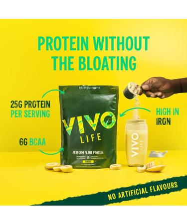 Vivo Life Perform Plant Protein Powder - Raw Cacao Vegan 7 Servings (266g) | BCAA Pea & Hemp Blend - International Shipping Available - Buy Online on GoSupps.com