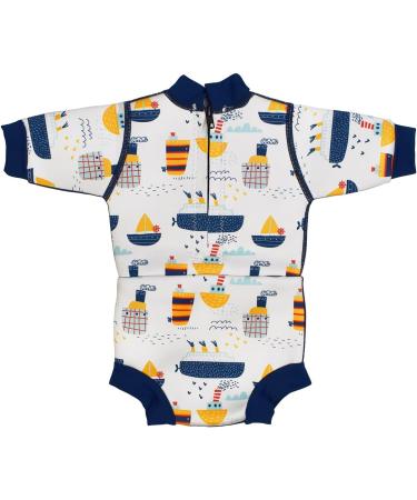 Splash About Happy Nappy Wetsuit with Reusable Swim Nappy - Tug Boats 0-4 Months - Buy Online on GoSupps.com