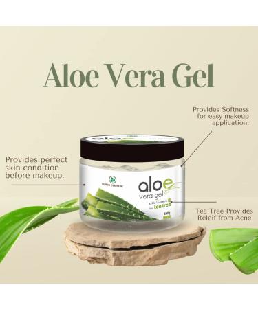 Pure Aloe Vera Gel with Vitamin E & Tea Tree 200g for Skin & Hair Care | International Shipping - Buy Online on GoSupps.com