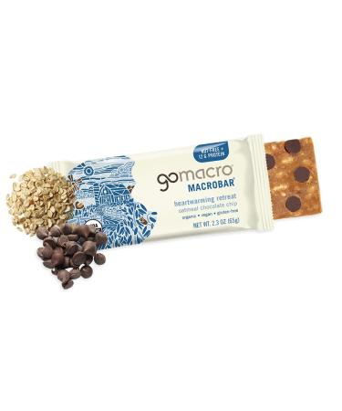 GoMacro Oatmeal Chocolate Chip Vegan Protein Bars - 12 Count (2.3 oz Bars) | Organic Plant-Based Snack - Buy Online on GoSupps.com