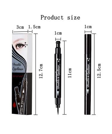 Mysense 6 Pcs Liquid Stamp Eyeliner Set - Waterproof Double-sided Seal Eye Liners for Women with Stencils - Black Flowers Heart Moon Star and Red Heart Star Design - Buy Online on GoSupps.com