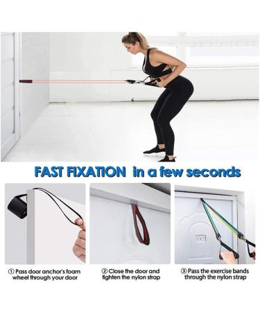 Door Anchor Resistance Bands Fits in Any Door Heavy Duty Door Strap Attachment Door Anchor Fitness Equipment Accessory for Home & Gym Training (2pcs) - Buy Online on GoSupps.com