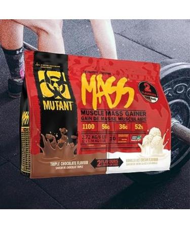 MUTANT Mass Weight Gainer Protein Blend - Triple Chocolate & Vanilla Ice Cream 2.72kg - Buy Online on GoSupps.com