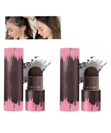 Hairline Powder Stick Hairline Shadow Powder Stick Hair Shading Sponge Pen Waterproof Hair Root Concealer for Thinning Hair Root Quick Cover Hair Root (2Pcs Black)