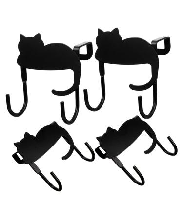 STOBAZA 4pcs Door Hook Metal Clothes Rack Coat Hanger Hooks Bathroom Sticky Towel Hooks Cabinet Door Child