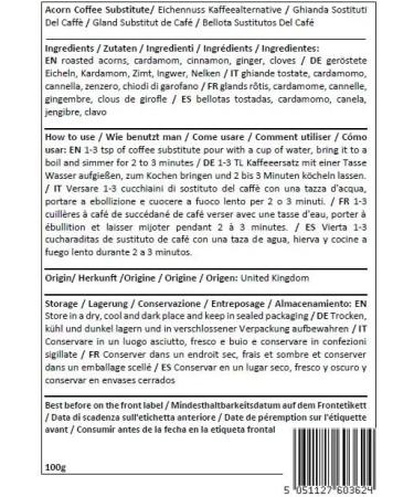 Herba Organica Acorn Coffee Substitute 100g - Natural Caffeine-Free Alternative (Pack of 1) - Buy Online on GoSupps.com