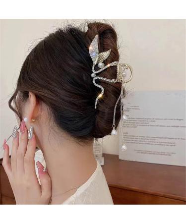 Hair Pins For Women Fish Tail Hair Claw Clip Exquisite Crystal Pearl Hair Clip Hairgrip Barrette For Women's Hair Accessories Jewelry (Color : S 6) - Buy Online on GoSupps.com