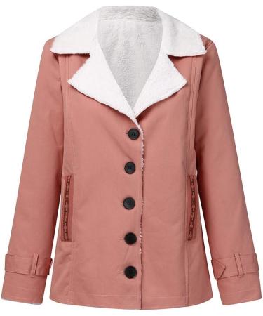 Hanxiulin Plush Fleece Jacket for Women | Cuddly Reversible Hoodie | Autumn Synthetic Fur Coat in Pink | XL - Buy Online on GoSupps.com