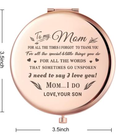 Wailozco 'To My Mom, I Love You' Rose Gold Compact Mirror - Unique & Meaningful Gifts for Mother's Day, Birthday, Christmas from Son - Buy Online on GoSupps.com