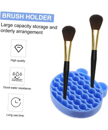 FRCOLOR Silicone Scrubbers 2 1 Makeup Brush Holder Silicone Facial Scrubber Brush Scrubber Cosmetic Brush Cleaning Mat Makeup Cleaner Mat Makeup Brush Drying Holder Silica Gel Bracket 11x10cm Blue - Buy Online on GoSupps.com