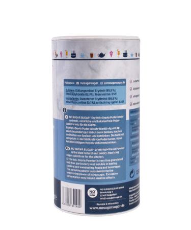 NO SUGAR SUGAR | Calorie-Free Erythritol & Stevia Powder 250g Shaker - Healthy Sugar Substitute for International Shipping - Buy Online on GoSupps.com