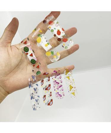 100PCS Transparent Cartoon Bandages for Kids | 10 Patterns | Fabric Adhesive & Breathable First Aid Kit - Blue Cartoon Packaging - Buy Online on GoSupps.com