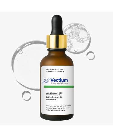 Vectium Azelaic Acid 10% + Salicylic Acid 2% Facial Serum for Oily & Blemish-Prone Skin Daily Post-Breakout Care Lightweight Serum 30ml (1 Fl Oz)