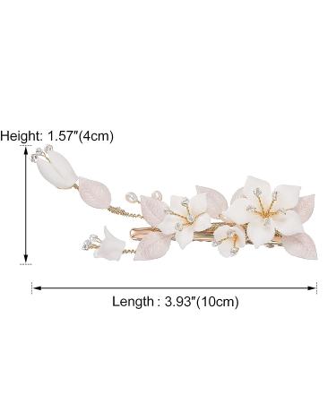 AW BRIDAL Gold Flower Hair Clip Wedding Hair Comb Barrette - Bridal Hair Accessories for Women & Girls - Buy Online on GoSupps.com