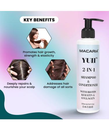 Macaria Herabl Pvt Ltd Yuii Keratin Shampoo With Conditioner for black hair growth women - Buy Online on GoSupps.com
