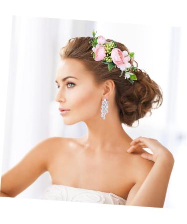 Mikinona 1pc Hair Comb Bride Headdress for Wedding Hair Accessories Bridal Floral Hair Headpiece Hair Clip Bride Wedding Headdress Cloth Artificial Flower Wedding Dress Bridegroom - Buy Online on GoSupps.com