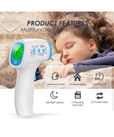 Touchless Infrared Forehead Thermometer - Instant Read for Baby & Adults | Fever Alarm & Accuracy Readings | Non-Contact Digital Thermometer - Buy Online on GoSupps.com