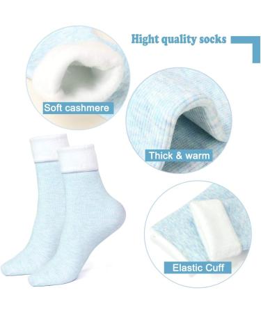 Extsud Women's Warm Coat Socks - 5 Pairs of Thermal Slide-Resistant Winter Ski Socks in Black Purple Blue Gray & Pink (Size 35-42) - Buy Online on GoSupps.com