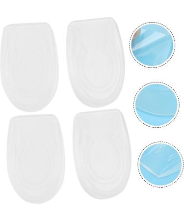 FRCOLOR Silicone Heightening Insoles - 2 Pairs Heel Lift Cushion Socks for Pain Relief & Increased Height - Transparent 8.6x5.5CM - Buy Online on GoSupps.com