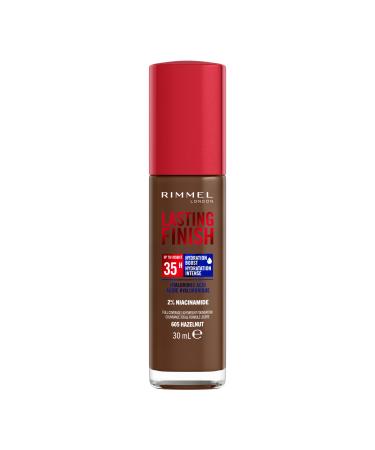 Rimmel London - Lasting Finish 35 Hour Foundation Long-Wearing Hydrating Vegan Formula Full-Coverage - Hazelnut 1 count (Pack of 1) Hazelnut - 605