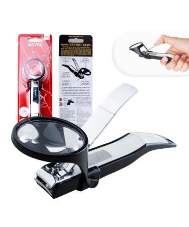 Made in Korea ROYAL Smart Nail Clipper with Multi-Features SMC-1 (Magnifier) Magnifier Black