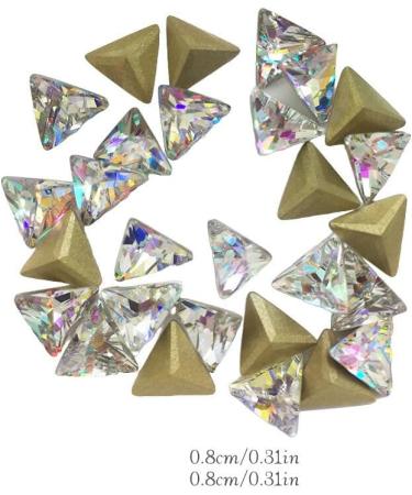 dijiusidy Nail Rhinestones Manicure Decorations Multiple-Shape Multi-color Glass DIY Decor Stickers Eye-catching Beauty Tools 8mmTriangle - Buy Online on GoSupps.com