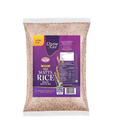 Divine Rice Red Matta 4lb Pack Premium Whole Grain Sri Lankan Matta Rice Rich in Fiber & Nutrients Perfect for Authentic South Indian & Sri Lankan Cuisine
