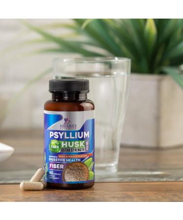 Premium Psyllium Husk Capsules 1450mg - Natural Fiber Supplement for Digestive Support - Non-GMO & Gluten Free - 60 Capsules for Adults - Promotes Digestion & Regularity - Buy Online on GoSupps.com