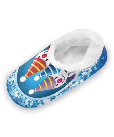 Mnsruu Christmas Snowman Star Snow Slippers - Comfortable Non-Slip Fleece Men's Shoes Size 43-46 (UK 8-9) - Ideal for Cozy Winter Nights - Buy Online on GoSupps.com