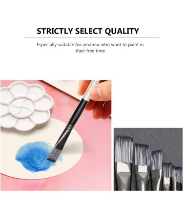 Toyvian 9-Piece Black & White Nylon Hair Watercolor Brush Set - Natural Bristle Stencil Brushes for Painting & Furniture - 21.9 x 1.5 cm - Buy Online on GoSupps.com