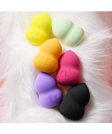Dolovemk Makeup Sponge Set - 6 Latex-Free Pear Shape Mixers for Liquid Makeup | Handmade Foundation Blending Sponges in 6 Colors - Buy Online on GoSupps.com