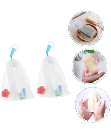 Healeved 8 Pcs Foaming Net Foam Soap Body Exfoliator Soap Sack Saver Pouch Net Bag for Soap Pe White - Buy Online on GoSupps.com