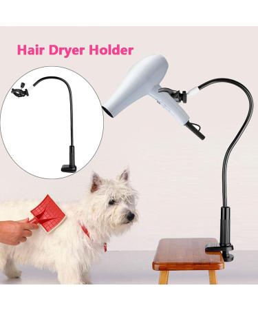 Pet Dog Cat Hair Dryer Holder stainless Steel No - Hands Blow Dryer Holder with Clamp Adjustable 360 Degrees Rotatable for Dog Pet Grooming Table - Buy Online on GoSupps.com