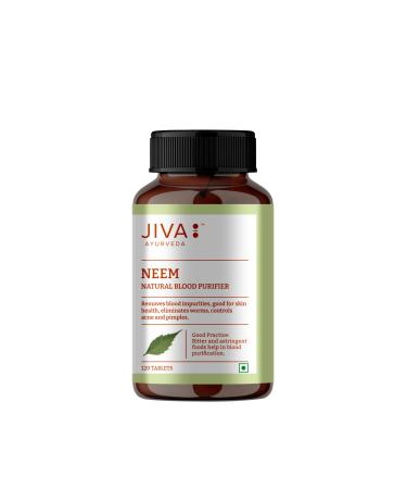 Jiva Ayurveda Neem Tablets - 120 Count | Pure Neem Leaf Extract for Skin Health & Complexion Support | Herbal Dietary Supplement for Natural Internal Cleansing | Vegan Non-GMO & Gluten-Free 120 Count (Pack of 1)