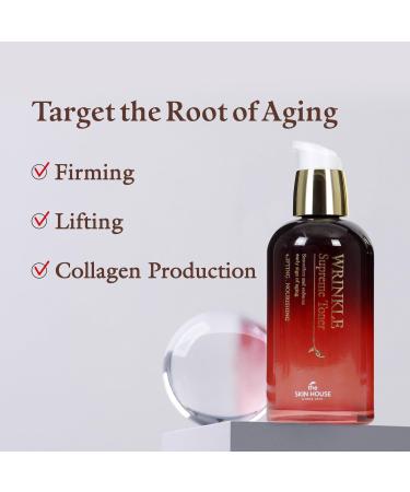 The Skin House Wrinkle Supreme Toner 4.39 fl.oz - Firming Nourishing Korean Skin Care with Red Ginseng & Mushroom for Wrinkles & Fine Lines - Buy Online on GoSupps.com