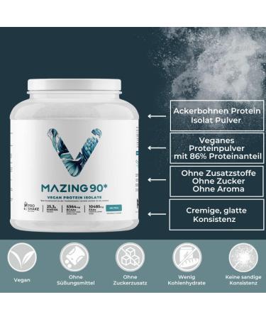 Vmazing90 Vegan Protein Isolate 1kg | Acker Beans & Fava Bean Protein Powder | Additive-Free Neutral Flavor | International Shipping - Buy Online on GoSupps.com