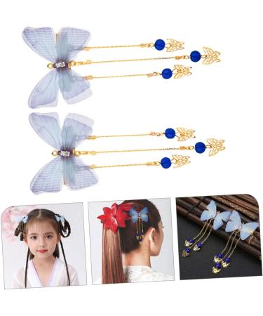 GALPADA 2 Pairs Hanfu Butterfly Headdress Kimono Barrettes for Hair Accessories for Barrettes for Thick Hair Decorative Hair Clips Tiara Walk Alloy Temperament Child - Buy Online on GoSupps.com