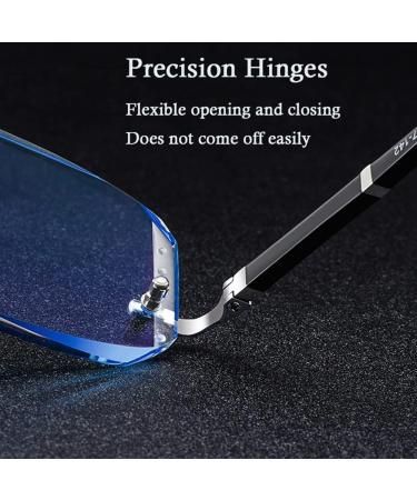 Buy GHARAZ Fashionable Diamond Cut Edge Frameless Reading Glasses - Anti-Blue Light for Men & Women (Blue Size: 0.5+) - Stylish & Comfortable Eye Protection - Buy Online on GoSupps.com