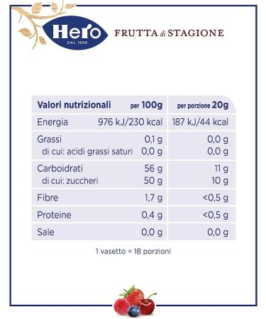Italian Gourmet E.R. Hero Seasonal Red Fruit Jam 8 x 350g Jam & Extra Jam with Last Season Harvested Fruit High Quality Fruit Traditional Method - Buy Online on GoSupps.com