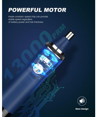 Buy Ear & Nose Hair Trimmer with LED Display - Painless USB Rechargeable for Men & Women IPX7 Waterproof Dual Edge Blades (Cyan) | International Shipping Available - Buy Online on GoSupps.com