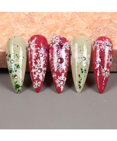 8 Sheets Christmas Nail Art Stickers Decals Self-Adhesive White Snowflakes Winter Nail Supplies Nail Art Design Decoration Accessories - Buy Online on GoSupps.com