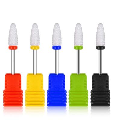 Sospiro 5 pieces ceramic nail drill set electrical nail miller bits set ceramic nail drill attachment ceramic bits in cornform acrylic nail file bits for manicure pedicure nail skin home use - Buy Online on GoSupps.com