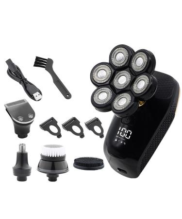 Head Shaver for Men 5 in 1 Bald Head Shaver Multifunctional Electric Razor Head Shaving for Bald Men LED Display Cleansing Brush Nose Hair Trimmer