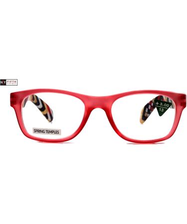 Monet Premium Reading Glasses | High-End +1 to +3 Magnifying Square Frames | Red Optical Readers from NY Fifth Avenue - Buy Online on GoSupps.com