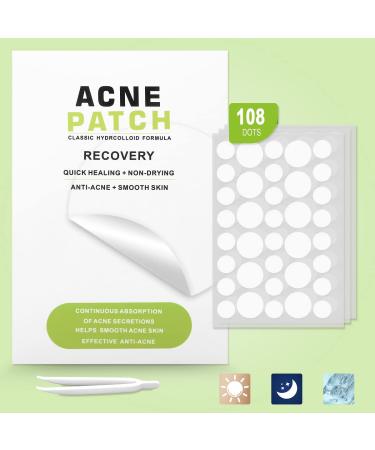 Pimple Patches for Face 108 Count (3 Effects Salicylic Acid & Ultra-Thin Day/Thick Night Use) Hydrocolloid Acne Patches for Face Zit Patches for Face 2 Sizes Facial Skin Care Products Beauty 108 Count_Salicylic Acid