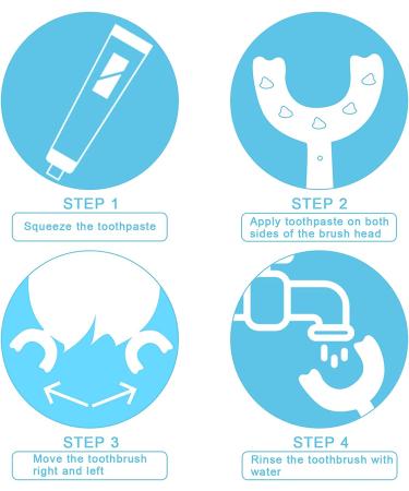 6 Pack Kids U-Shaped Silicone Toothbrushes for Ages 2-8 | Manual Training Toothbrush with Long Handle | Whole Mouth Clean | Blue Pink - Buy Online on GoSupps.com