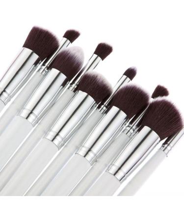 Demarkt 10-Piece Makeup Brush Set | Premium Silver Cosmetic Brushes for Eyeshadow & Face | Professional Make-up Brush Set with Etui - Buy Online on GoSupps.com